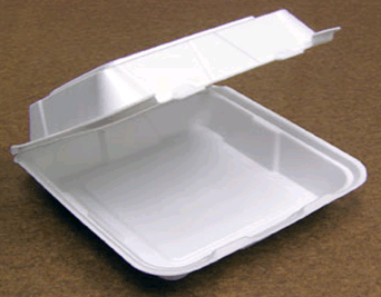 Figure 1. Typical Foam Hinged Carryout Container
