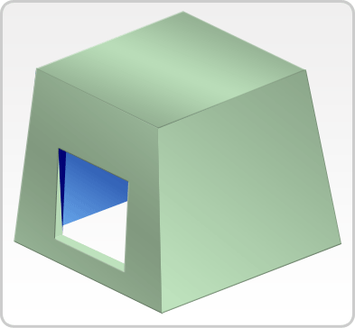 A mold feature that protrudes inward from the A-Side of the mold
